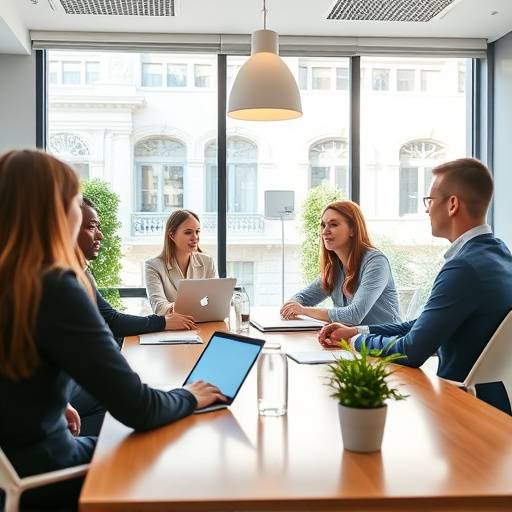 Group of professionals collaborating during a meeting